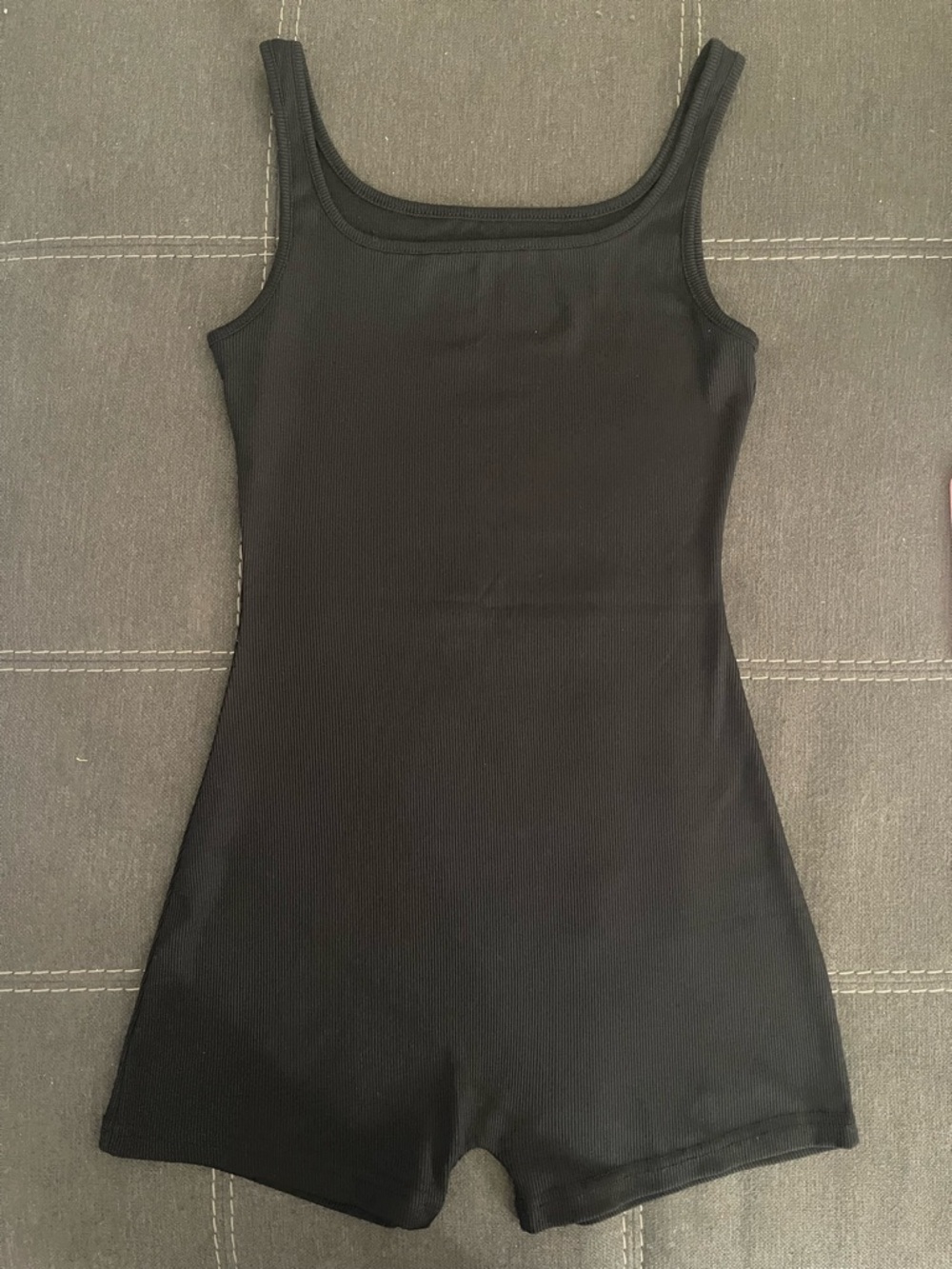 Black Ribbed Tank Romper - Women's Intimates